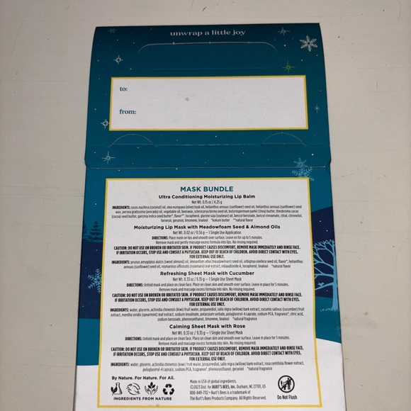Burt's Bees Mask Bundle Lip Balm and Hydrating Lip Balm, Cooling Sheet Mask - Picture 3 of 3